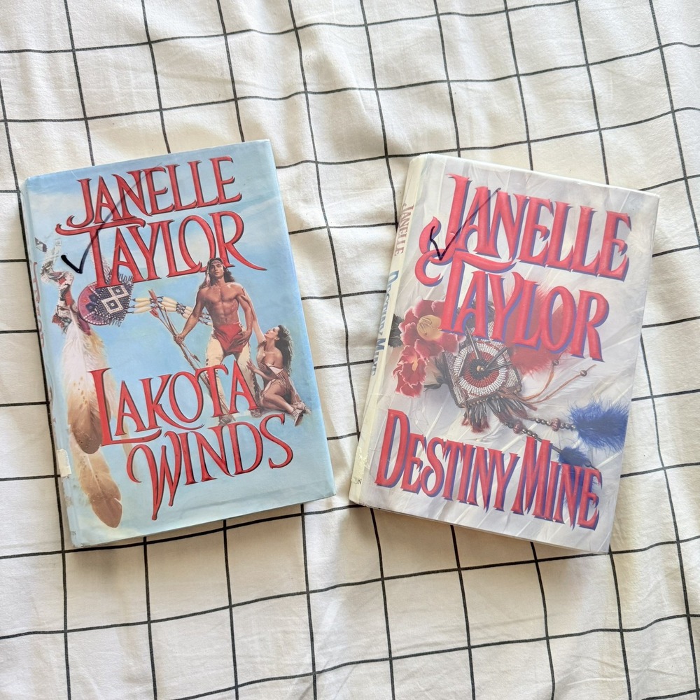 Janelle Taylor Hardcover LOT: Lakota Winds & Destiny Mine - TRUE FIRST EDITIONS